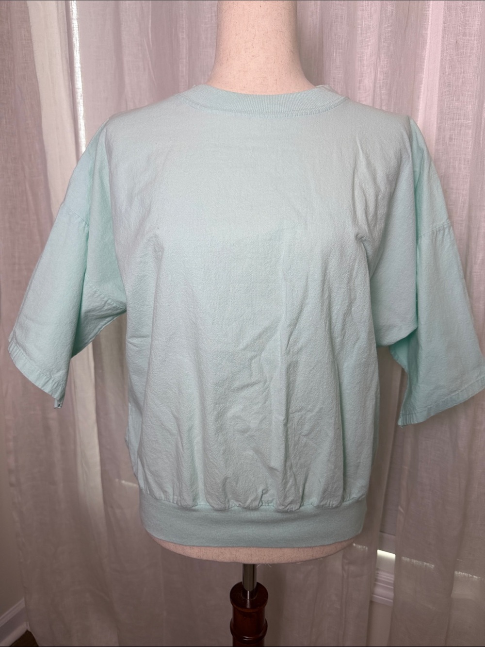 Vintage Mint Blue Green Dolman Short Sleeve Tee
